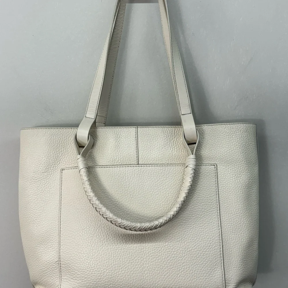 Vince Camuto Leather Creamy White Slone Tote Bag Purse
